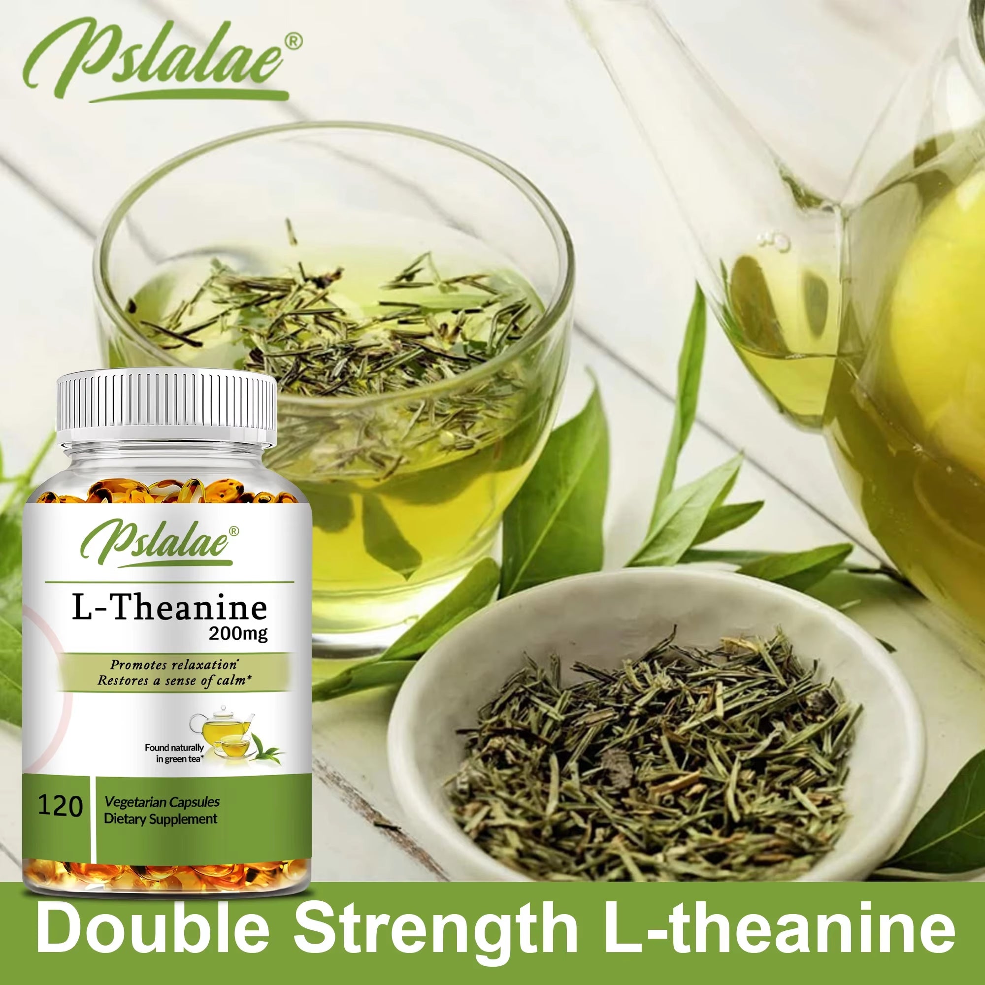 L-Theanine 200 Mg - Relieve Stress, Improve Concentration, Maintain a Calm and Relaxed Mood - 120 Capsules