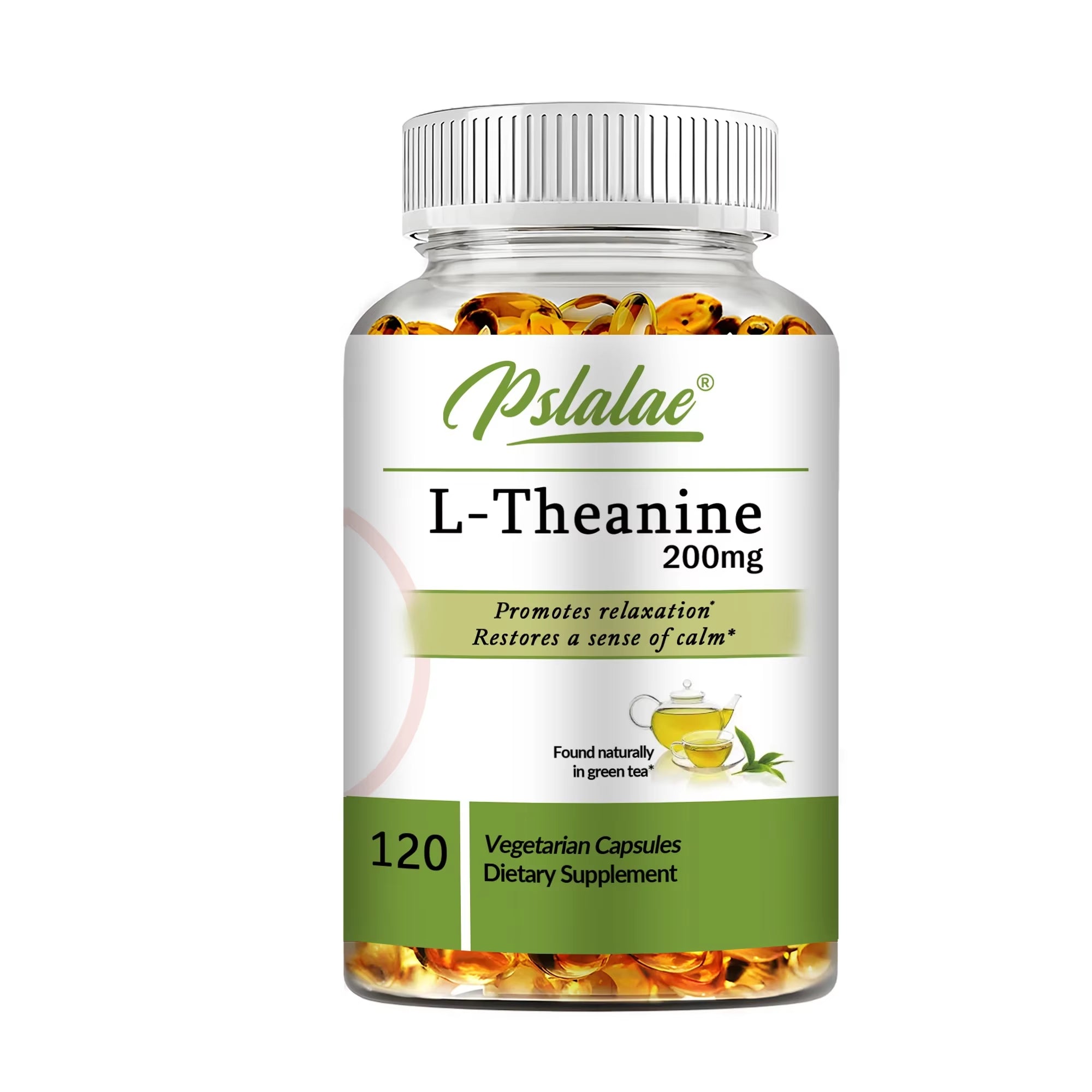 L-Theanine 200 Mg - Relieve Stress, Improve Concentration, Maintain a Calm and Relaxed Mood - 120 Capsules
